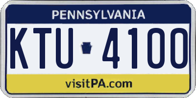 PA license plate KTU4100