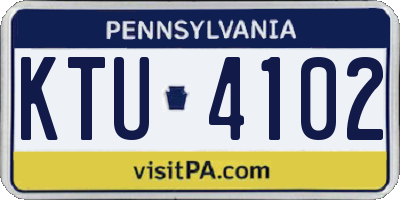 PA license plate KTU4102