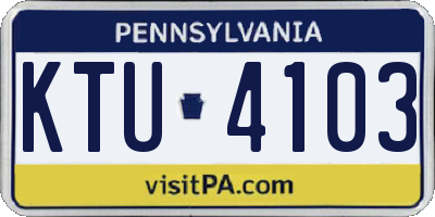 PA license plate KTU4103