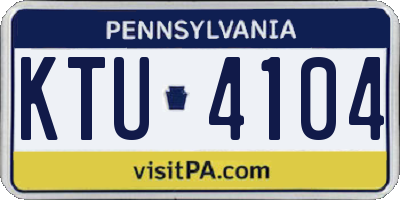PA license plate KTU4104