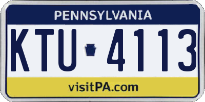 PA license plate KTU4113