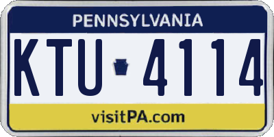 PA license plate KTU4114