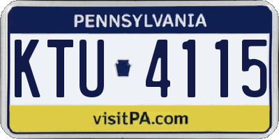 PA license plate KTU4115