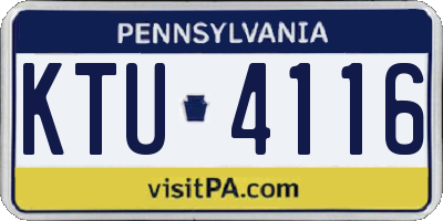 PA license plate KTU4116