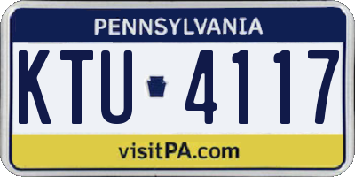 PA license plate KTU4117