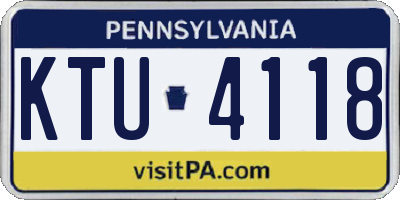 PA license plate KTU4118