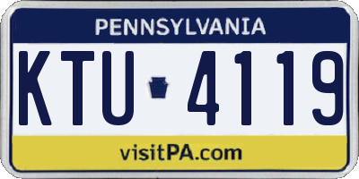 PA license plate KTU4119