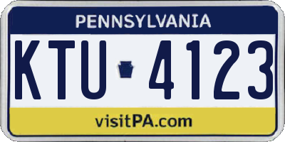PA license plate KTU4123