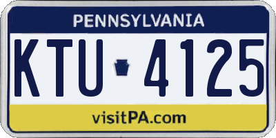 PA license plate KTU4125