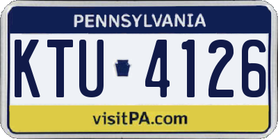 PA license plate KTU4126