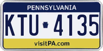 PA license plate KTU4135