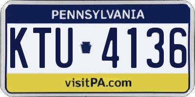 PA license plate KTU4136