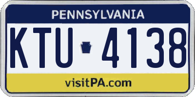 PA license plate KTU4138
