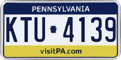 PA license plate KTU4139
