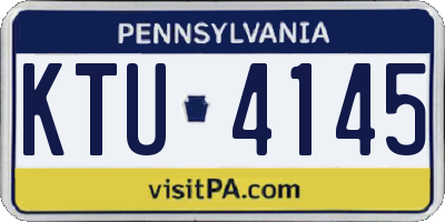 PA license plate KTU4145