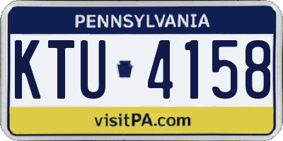 PA license plate KTU4158