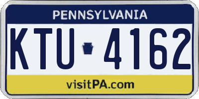 PA license plate KTU4162