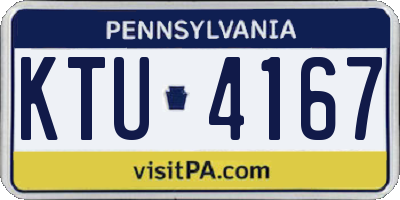 PA license plate KTU4167