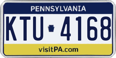 PA license plate KTU4168