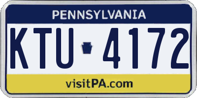PA license plate KTU4172