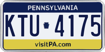 PA license plate KTU4175