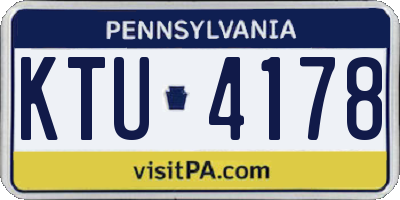 PA license plate KTU4178