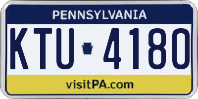 PA license plate KTU4180