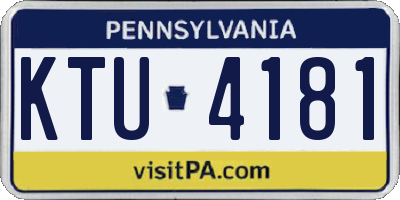 PA license plate KTU4181