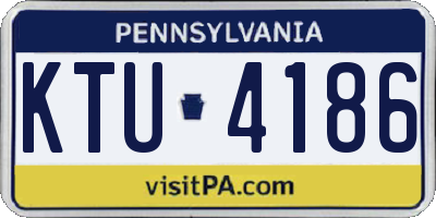 PA license plate KTU4186