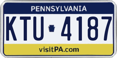 PA license plate KTU4187
