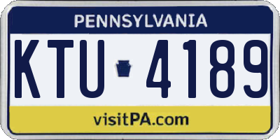 PA license plate KTU4189