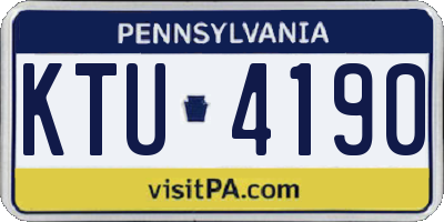 PA license plate KTU4190