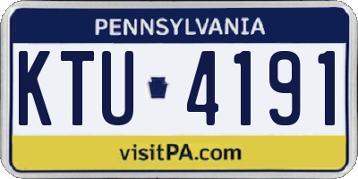PA license plate KTU4191