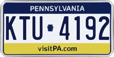 PA license plate KTU4192