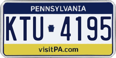 PA license plate KTU4195