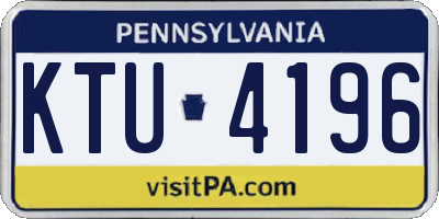 PA license plate KTU4196