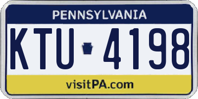 PA license plate KTU4198