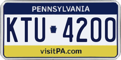 PA license plate KTU4200