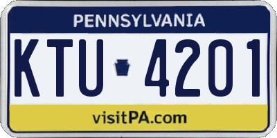 PA license plate KTU4201