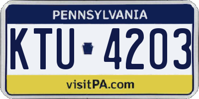 PA license plate KTU4203