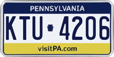 PA license plate KTU4206