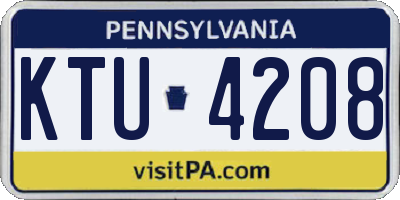 PA license plate KTU4208
