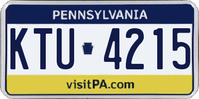 PA license plate KTU4215