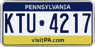 PA license plate KTU4217