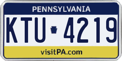 PA license plate KTU4219