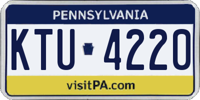 PA license plate KTU4220