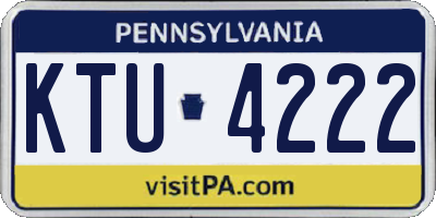 PA license plate KTU4222