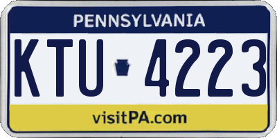 PA license plate KTU4223