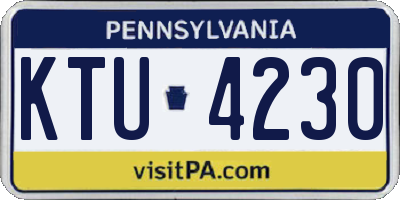 PA license plate KTU4230
