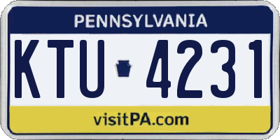 PA license plate KTU4231